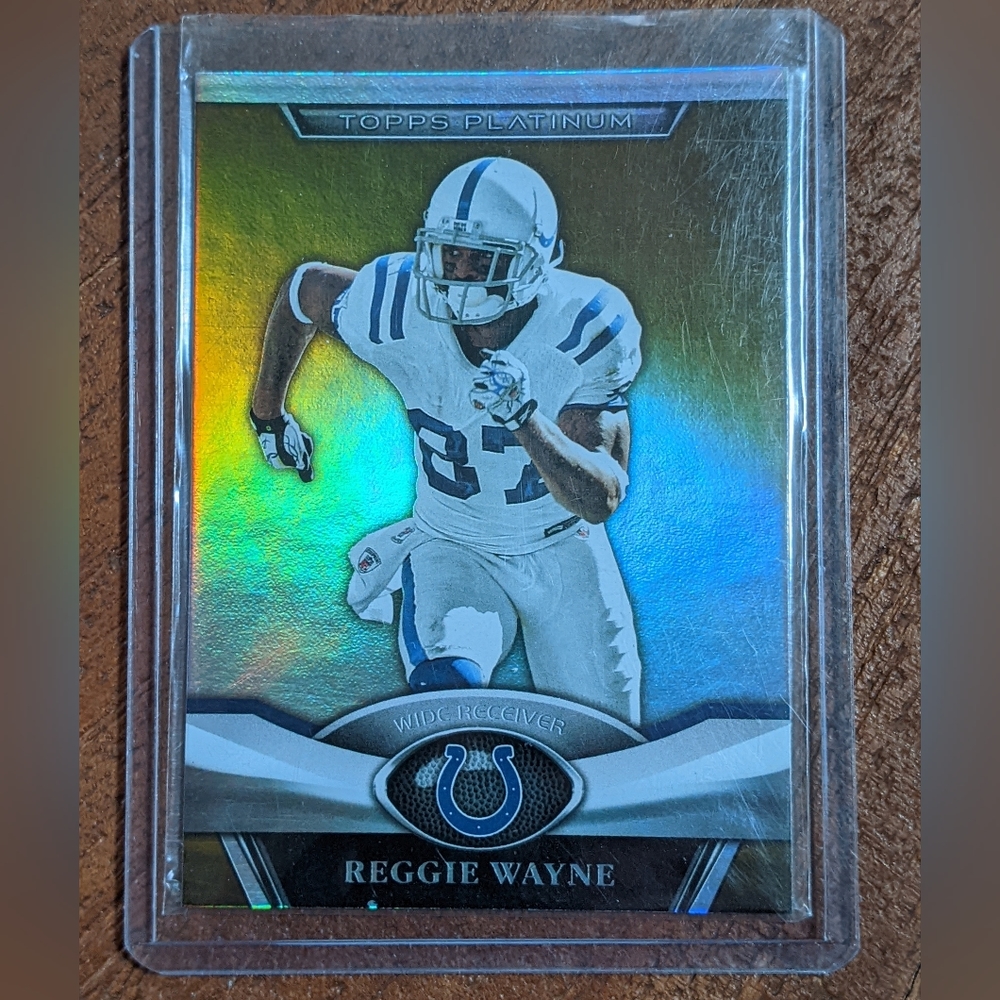 2011 Reggie Wayne Topps Platinum Holographic Football Card Indianapolis Colts